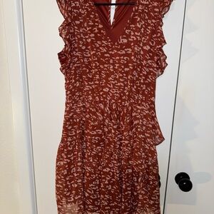 Simply Vera Vera Wang Rust Patterned Mini Dress